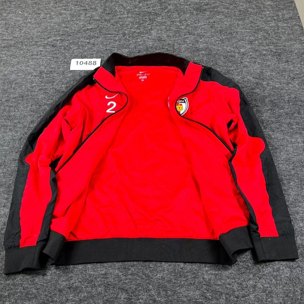 Houston Texans Track Jacket Mens Medium Red Black Nike Dri Fit Football NFL Logo